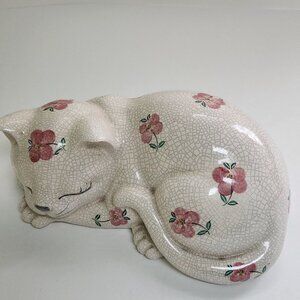 The Toscany Collection Japan Vintage Crackle Floral Cat